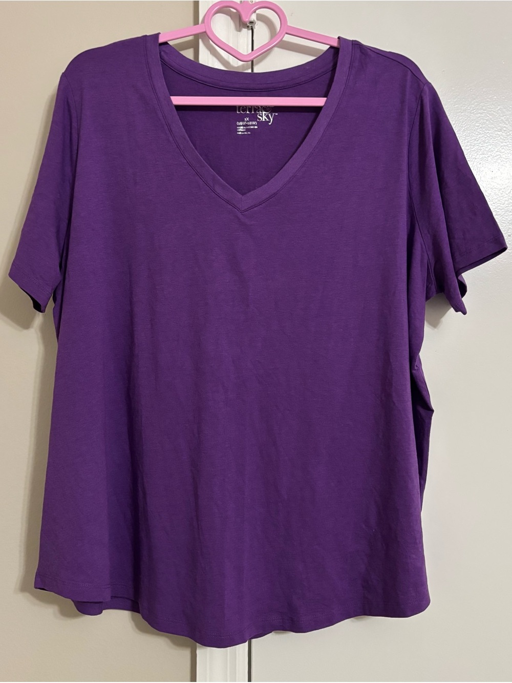 Terra & Sky Purple V-Neck Short Sleeve Tee